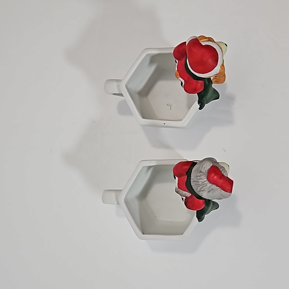 House of Lloyd Christmas Around the World VTG (2) Bear Candle Holders White Red - Picture 7 of 9